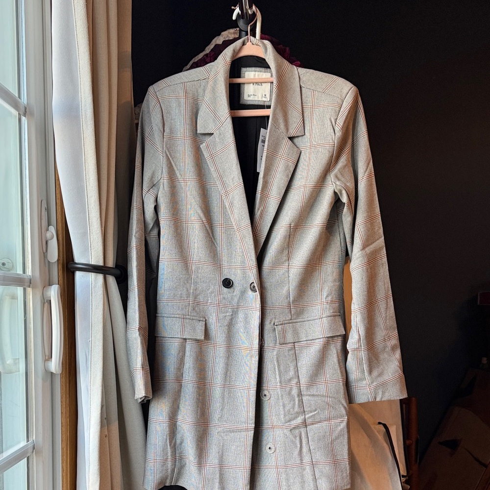 Women's Gray Plaid Coat